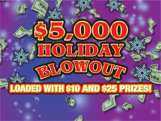 $5,000 HOLIDAY BLOWOUT official game artwork