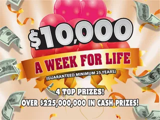 $10,000 A WEEK FOR LIFE official game artwork